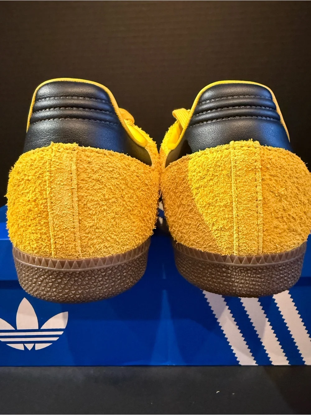 adidas Samba OG Yellow Suede Sneakers with Black Stripes